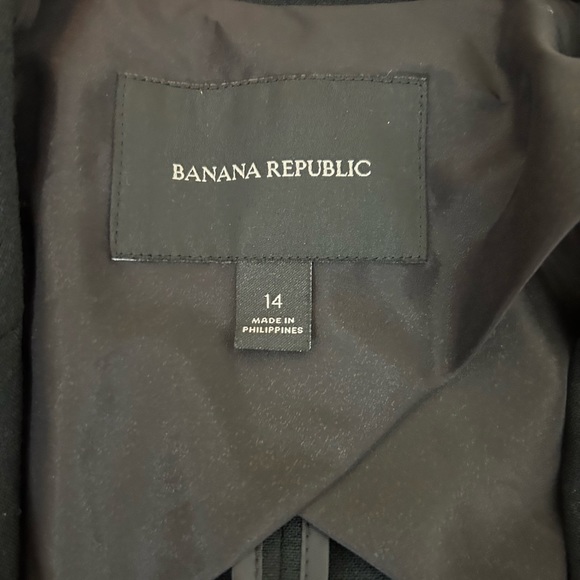 Banana Republic Size 14 Womens Blazer Black One Button Long Sleeve Stretch. - Picture 2 of 10